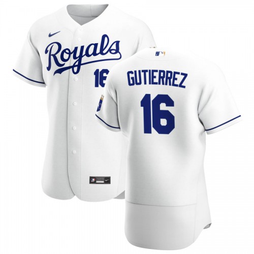 Kansas City Kansas City Royals #16 Kelvin Gutierrez Men's White Home 2020 Authentic Player Jersey Men's