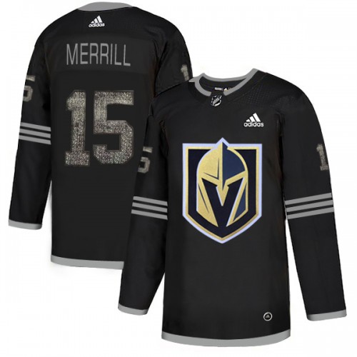 Adidas Golden Vegas Golden Knights #15 Jon Merrill Black Authentic Classic Stitched Jersey Men's