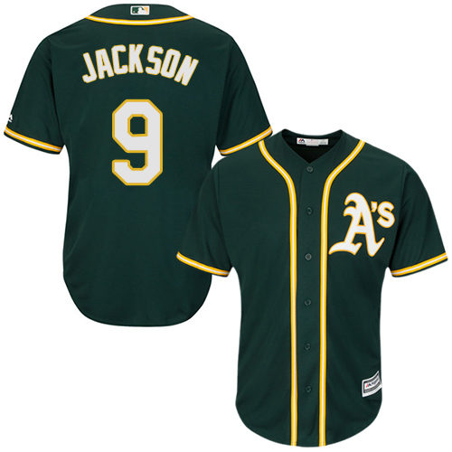 Oakland Athletics #9 Reggie Jackson Green Cool Base Stitched Youth Jersey Youth