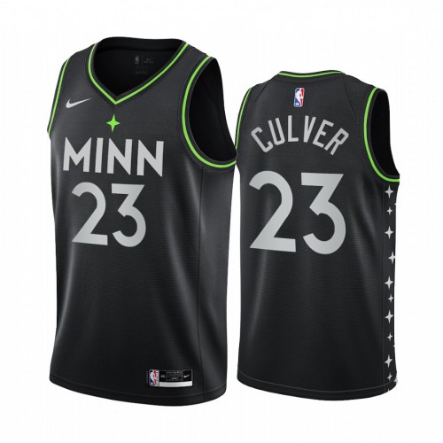 Minnesota Timberwolves #23 Jarrett Culver Black Womens Swingman 2020-21 City Edition Jersey Womens