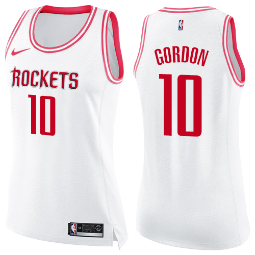 Houston Rockets #10 Eric Gordon White/Pink Womens Swingman Fashion Jersey Womens