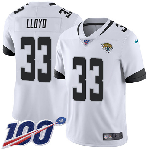 Jaguars #33 Devin Lloyd White Men's Stitched 100th Season Vapor Limited Jersey