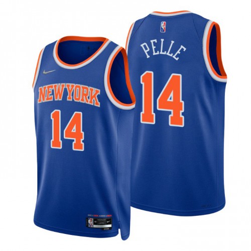 New York Knicks #14 Norvel Pelle Blue Mens 2021-22 75th Anniversary Diamond Swingman Jersey - Icon Edition Mens