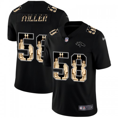 Denver Denver Broncos #58 Von Miller Carbon Black Vapor Statue Of Liberty Limited Jersey Men's