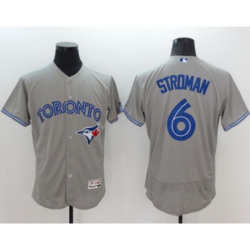 Toronto Blue Jays #6 Marcus Stroman Grey Flexbase Authentic Collection Stitched Jersey Men's