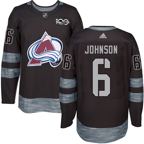 Adidas Colorado Avalanche #6 Erik Johnson Black Youth 1627-2017 100th Anniversary Stitched Jersey Youth