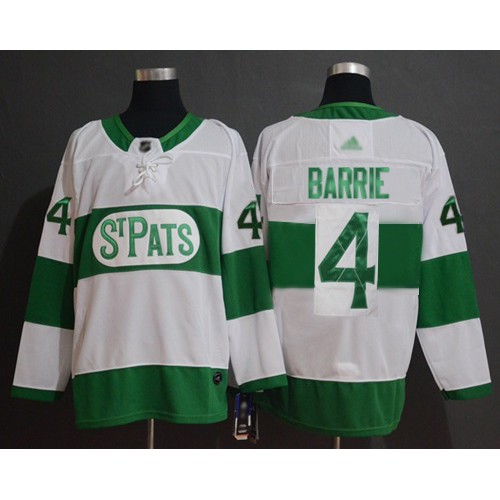 Adidas Maple Toronto Maple Leafs #4 Tyson Barrie White Authentic St. Pats Stitched Jersey Men's