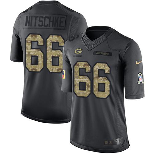 Green Bay Packers #66 Ray Nitschke Black Youth Stitched Limited 2016 Salute to Service Jersey Youth