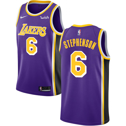 Los Angeles Lakers #6 Lance Stephenson Purple Swingman Statement Edition Jersey Mens