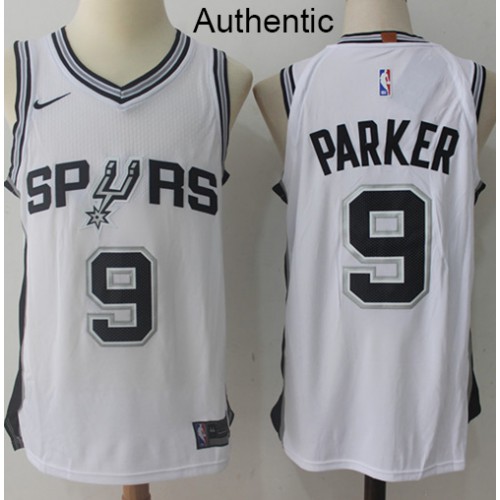San Antonio Spurs #9 Tony Parker White Authentic Association Edition Jersey Mens