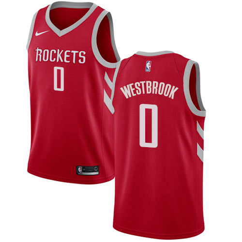 Houston Rockets #0 Russell Westbrook Red Swingman Icon Edition Jersey Mens
