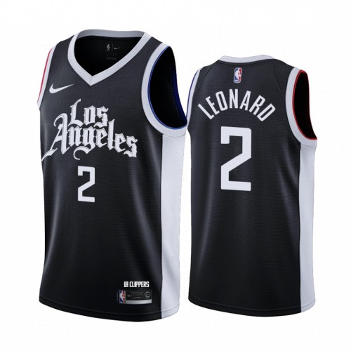 Los Angeles Clippers #2 Kawhi Leonard Black Swingman 2020-21 City Edition Jersey Mens