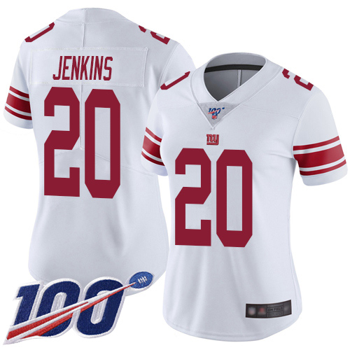 New York Giants #20 Janoris Jenkins White Women's Stitched 100th Season Vapor Limited Jersey Womens