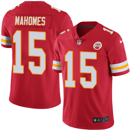 Chiefs #15 Patrick Mahomes Red Team Color Youth Stitched Vapor Untouchable Limited Jersey