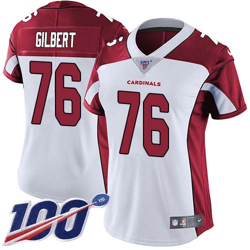 Cardinals #76 Marcus Gilbert White Women's Stitched 100th Season Vapor Untouchable Limited Jersey