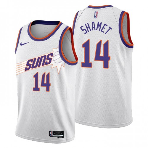 Phoenix Suns #14 Landry Shamet Mens 2022-23 City Edition Jersey - Cherry Blossom White Mens