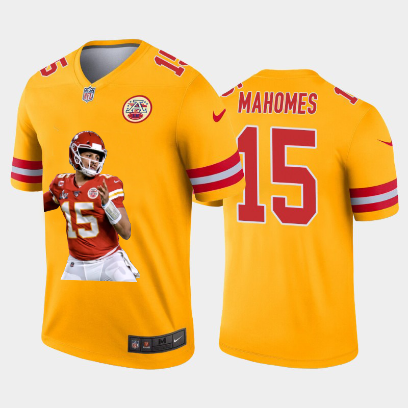 Kansas City Chiefs #15 Patrick Mahomes Team Hero 3 Vapor Limited Jersey Yellow