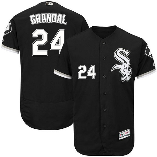 Chicago White Sox #24 Yasmani Grandal Black Flexbase Authentic Collection Stitched Jersey Men's