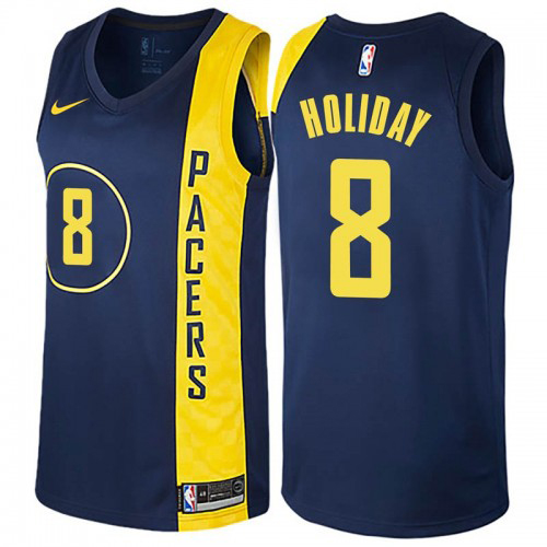 Indiana Pacers #8 Justin Holiday Navy Blue Womens Swingman City Edition Jersey Womens