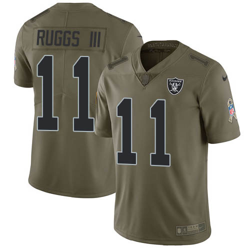 Las Vegas Raiders #11 Henry Ruggs III Olive Men's Stitched Limited 2017 Salute To Service Jersey Men's