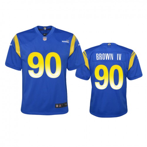 Los Angeles Los Angeles Rams #90 Earnest Brown IV Youth Game Jersey - Royal Youth