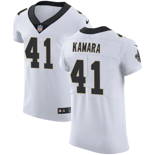 Saints #41 Alvin Kamara White Men's Stitched Vapor Untouchable Elite Jersey