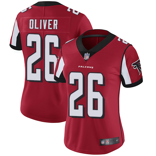 Atlanta Falcons #26 Isaiah Oliver Red Team Color Women's Stitched Vapor Untouchable Limited Jersey Womens