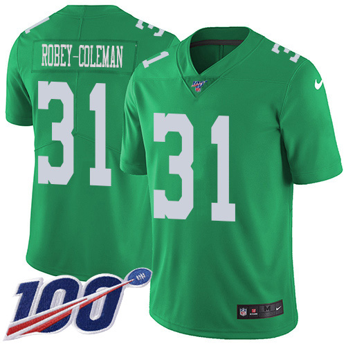 Philadelphia Eagles #31 Nickell Robey-Coleman Green Men's Stitched Limited Rush 100th Season Jersey Men's