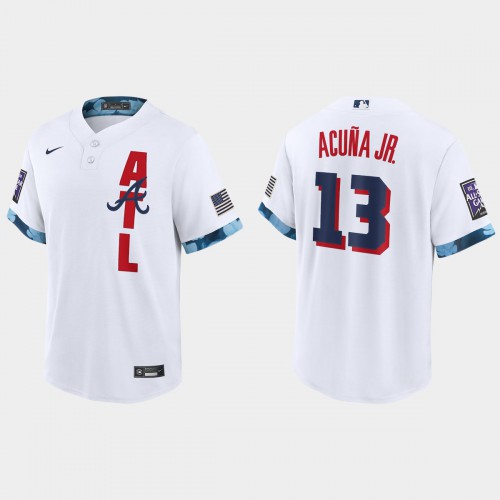 Atlanta Atlanta Braves #13 Ronald Acuna Jr. 2021 All Star Game Fan's Version White Jersey Men's