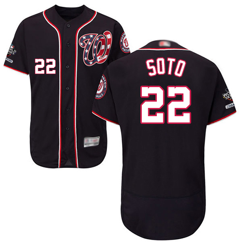 Washington Nationals #22 Juan Soto Navy Blue Flexbase Authentic Collection 2019 World Series Champions Stitched Jersey Men's
