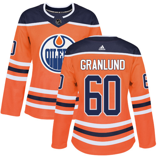 Adidas Edmonton Oilers #60 Markus Granlund Orange Home Authentic Women's Stitched Jersey Womens