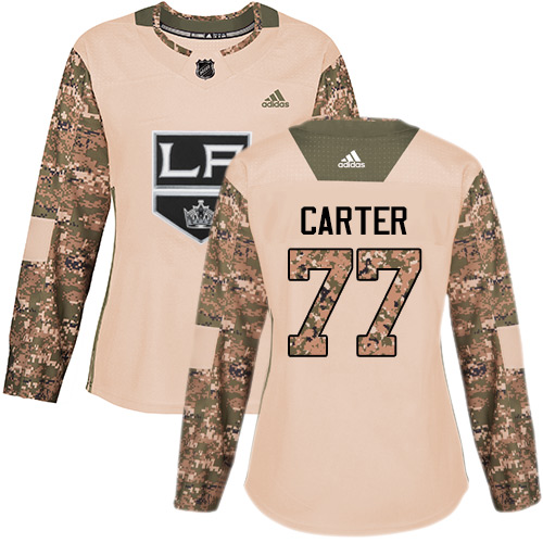 Adidas Los Angeles Kings #77 Jeff Carter Camo Authentic 2017 Veterans Day Women's Stitched Jersey Womens