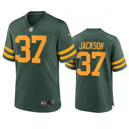 Green Bay Green Bay Packers #37 Josh Jackson Men's Alternate Game Player Jersey - Green Men's
