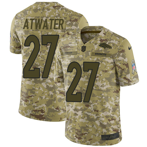 Denver Broncos #27 Steve Atwater Camo Youth Stitched Limited 2018 Salute to Service Jersey Youth