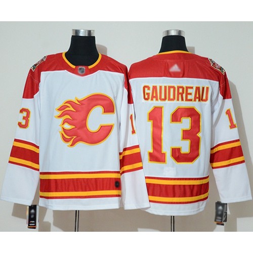 Adidas Calgary Flames #13 Johnny Gaudreau White Authentic 2019 Heritage Classic Stitched Jersey Men's