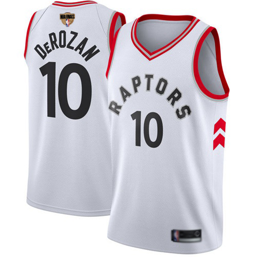 Toronto Raptors #10 DeMar DeRozan White Association Edition 2019 Finals Bound Swingman Jersey Mens