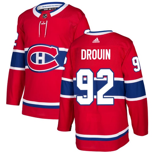 Adidas Montreal Canadiens #92 Jonathan Drouin Red Home Authentic Stitched Jersey Men's