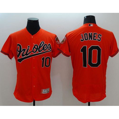 Baltimore Orioles #10 Adam Jones Orange Flexbase Authentic Collection Stitched Jersey Men's