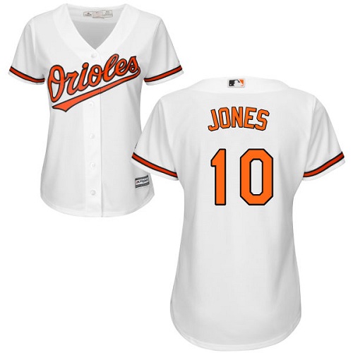 Baltimore Orioles #10 Adam Jones White Home Women's Stitched Jersey Womens