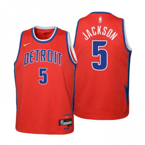 Detroit Detroit Pistons #5 Frank Jackson Youth Red 2021/22 Swingman Jersey - City Edition Youth