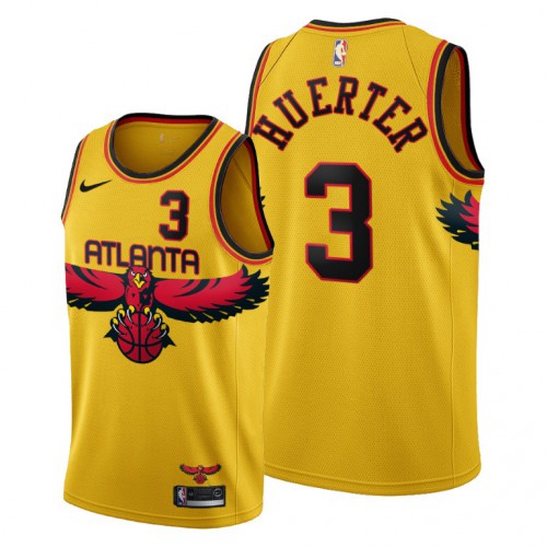Atlanta Atlanta Hawks #3 Kevin Huerter Womens 2021-22 City Edition Gold Jersey Womens