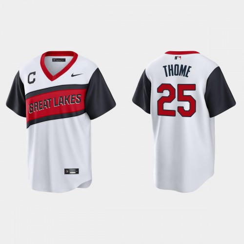 Cleveland Guardians #25 Jim Thome Men's White 2021 Little League Class Game Jersey Men's