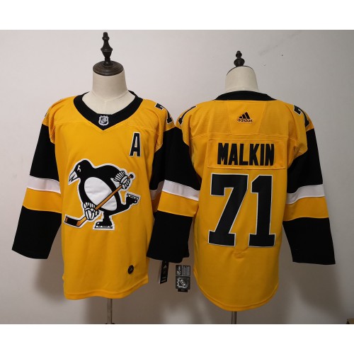 Adidas Pittsburgh Penguins #71 Evgeni Malkin Gold Alternate Stitched Jersey Men's