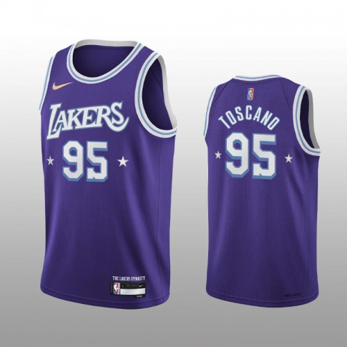Los Angeles Los Angeles Lakers #95 Juan Toscano-Anderson Mens 75th Anniversary Purple City Jersey Mens