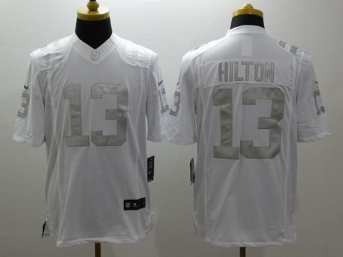 Colts #13 T.Y. Hilton White Men's Stitched Limited Platinum Jersey