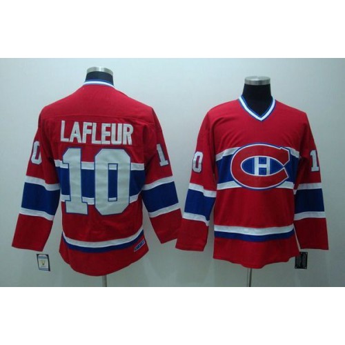 Montreal Canadiens #10 Guy Lafleur Stitched Red CH CCM Throwback Jersey Men's