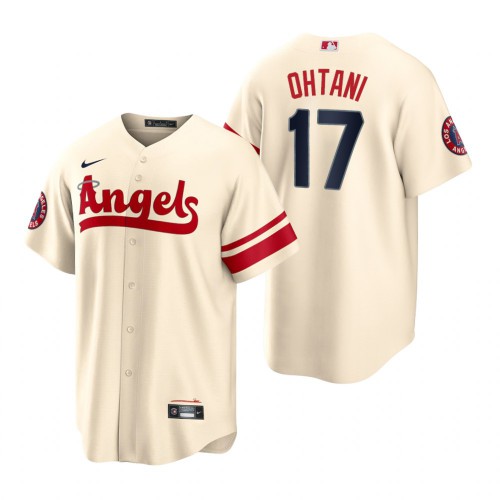 Los Angeles Los Angeles Angels #17 Shohei Ohtani Cream Men's 2022 City Connect Game Jersey Men's