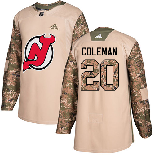 Adidas New Jersey Devils #20 Blake Coleman Camo Authentic 2017 Veterans Day Stitched Jersey Men's