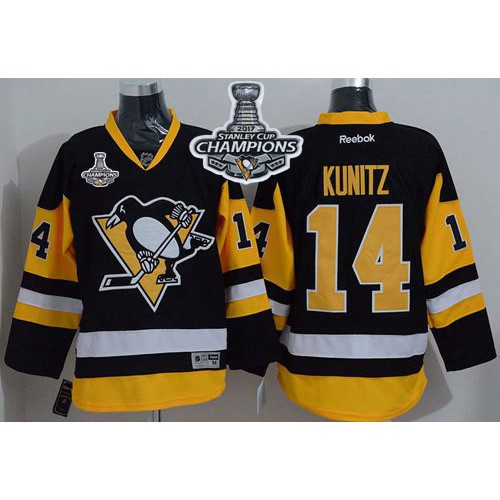 Pittsburgh Penguins #14 Chris Kunitz Black Alternate 2017 Stanley Cup Finals Champions Stitched Jersey Men's