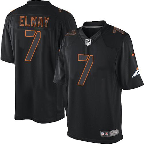 Broncos #7 John Elway Black Men's Stitched Impact Limited Jersey